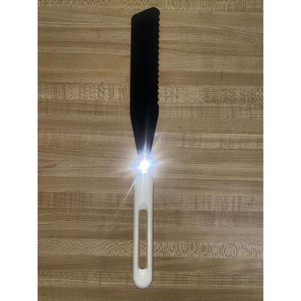 Vintage MCM Black Blade White Handle Serving Knife - Bonny USA